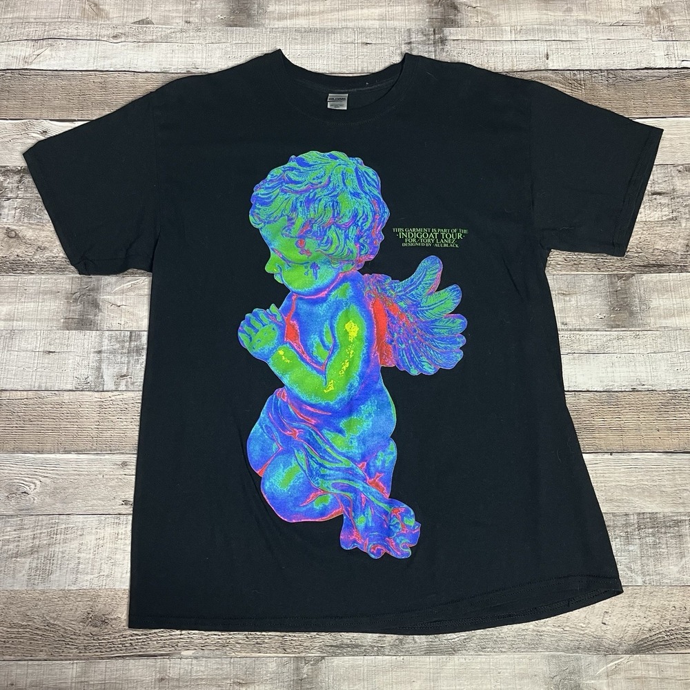 Tory Lanez Shirt Size Large Black Indigoat Tour Rap Tee Rapper Angel AULBLACK
